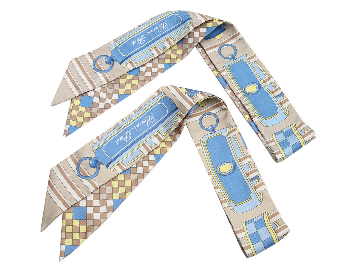 Hermès Collier de Chien Silk Twilly Pair