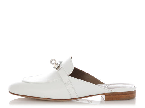Hermès White Oz Mules