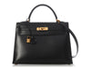 Hermès Vintage Black Box Calfskin Kelly 32
