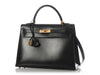 Hermès Vintage Black Box Calfskin Kelly 32