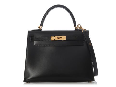 Hermès Black Box Calfskin Kelly 28