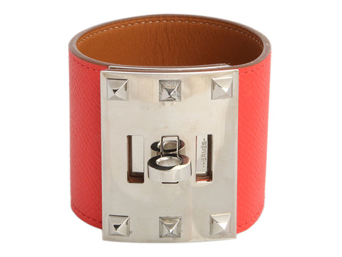 Hermès Rose Texas Epsom Kelly Dog Extreme Bracelet