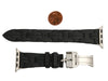 Hermès Black Rubber Apple Watch Single Tour Deployment Buckle Kilim Band 46mm