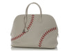 Hermès Gris Perle and Rouge Evercolor Bolide 45 1923 Baseball Travel Bag