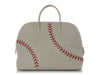 Hermès Gris Perle and Rouge Evercolor Bolide 45 1923 Baseball Travel Bag