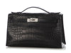 Hermès Black Matte Alligator Kelly Pochette