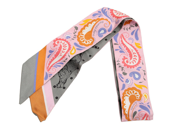 最終価格☆エルメス【HERMES】カレBrodeGuepards Bandana Hermès Guepards Bandana Silk Twilly