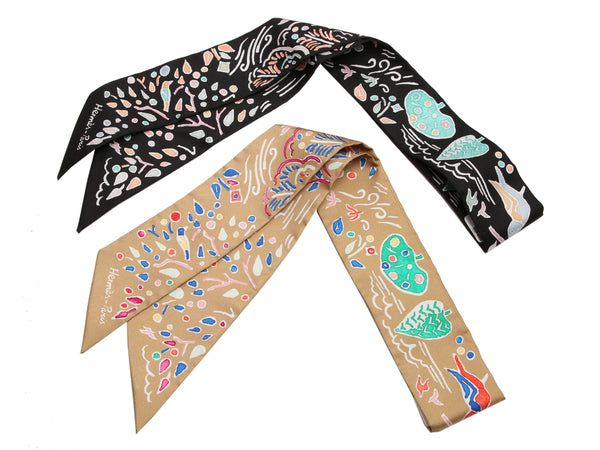 HERMES エルメス ツイリー 春の島Isola di Primavera Hermès Isola di Primavera Silk Twilly Pair