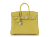 Hermès Lime and Bleut Novillo Verso Birkin 25