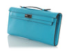 Hermès Bleu Azteque Chèvre Kelly Cut
