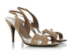 Hermès Beige Patent Night Slingback Sandals