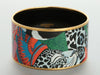 Hermès Extra Wide Jaguar Quetzal Enamel Bangle