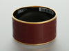 Hermès Extra Wide Burgundy Enamel Sellier Bangle