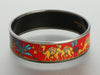 Hermès Wide Enamel Camel Bangle