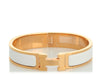 Hermès Narrow White Clic-Clac Bracelet
