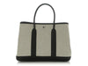 Hermès Ecru Toile and Black Negonda Garden Party 30