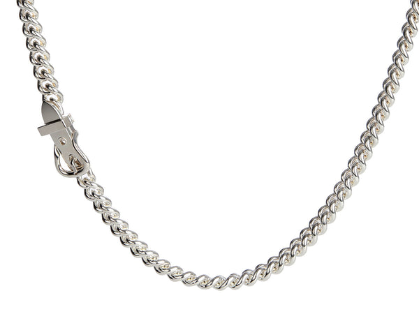 Hermès Sterling Silver Boucle Sellier Inflexible Necklace