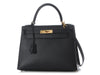 Hermès Black Sombrero Kelly 28