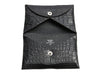Hermès Black Matte Alligator Calvi Card Holder