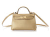 Hermès Mini Metallic Doré Chèvre Kelly 20