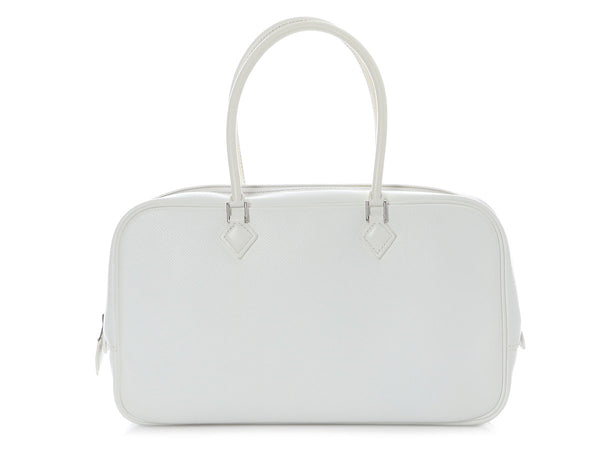 Hermès White Epsom Plume Elan 28