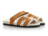 Hermès Brown Suede and Shearling Chypre Sandals