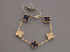 Van Cleef & Arpels 18K Yellow Gold Diamond and Blue Sèvres Porcelain Vendôme Vintage Alhambra Bracelet