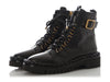 Valentino Black Leather The Rope Lace-Up Combat Boots
