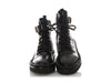 Valentino Black Leather The Rope Lace-Up Combat Boots