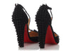 Christian Louboutin Black Suede Goldostrap 100 T-Strap Pumps