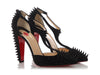 Christian Louboutin Black Suede Goldostrap 100 T-Strap Pumps