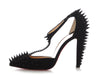 Christian Louboutin Black Suede Goldostrap 100 T-Strap Pumps