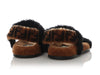 Fendi Brown and Black FF Zucca Shearling Sandals
