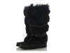 YSL Black Fur Moccasin Boots