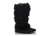 YSL Black Fur Moccasin Boots