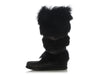 YSL Black Fur Moccasin Boots
