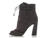 Prada Gray Suede Lace-Up Open-Toe Booties