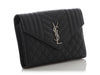 YSL Large Black Tri-Quilt Envelope Chain Bag