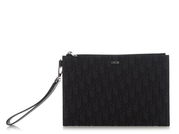 Dior Black Oblique Jacquard A5 Pouch