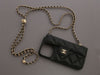 Chanel Black Quilted Caviar iPhone 16 Pro Phone Case on Chain