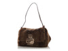Fendi Brown Fur and Snake Baguette