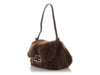 Fendi Brown Fur and Snake Baguette