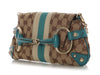Gucci Small Teal and Monogram Horsebit Clutch