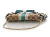 Gucci Small Teal and Monogram Horsebit Clutch