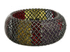 Bottega Veneta Sterling Silver Mesh Inlay Wide Bangle