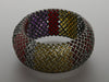 Bottega Veneta Sterling Silver Mesh Inlay Wide Bangle