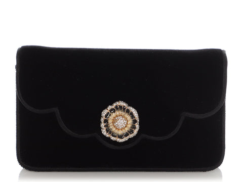 Judith Leiber Mini Black Velvet Bag
