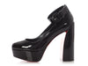 Christian Louboutin Black Patent Movida Strap Platform Pumps