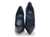 Christian Loubouin Navy Croc-Effect Kate 100 Pumps