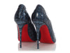 Christian Loubouin Navy Croc-Effect Kate 100 Pumps